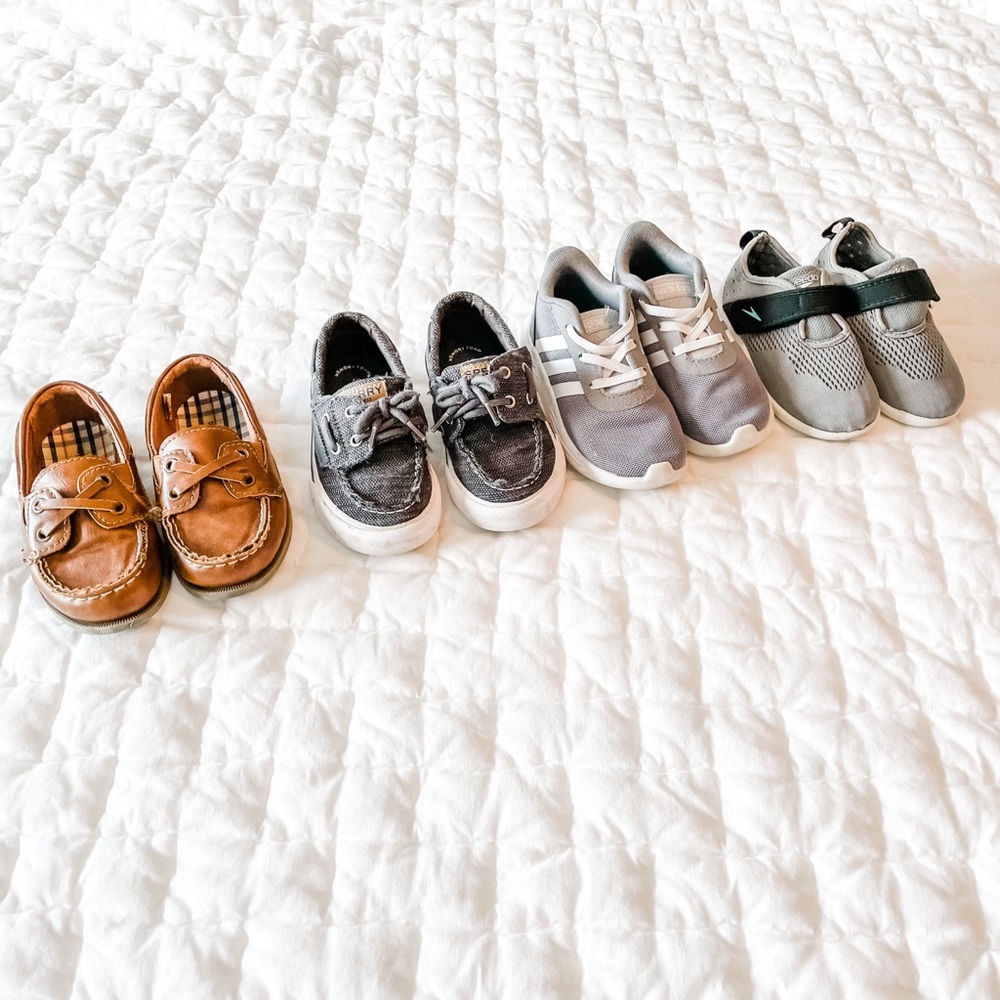 4 pairs of boys shoes
